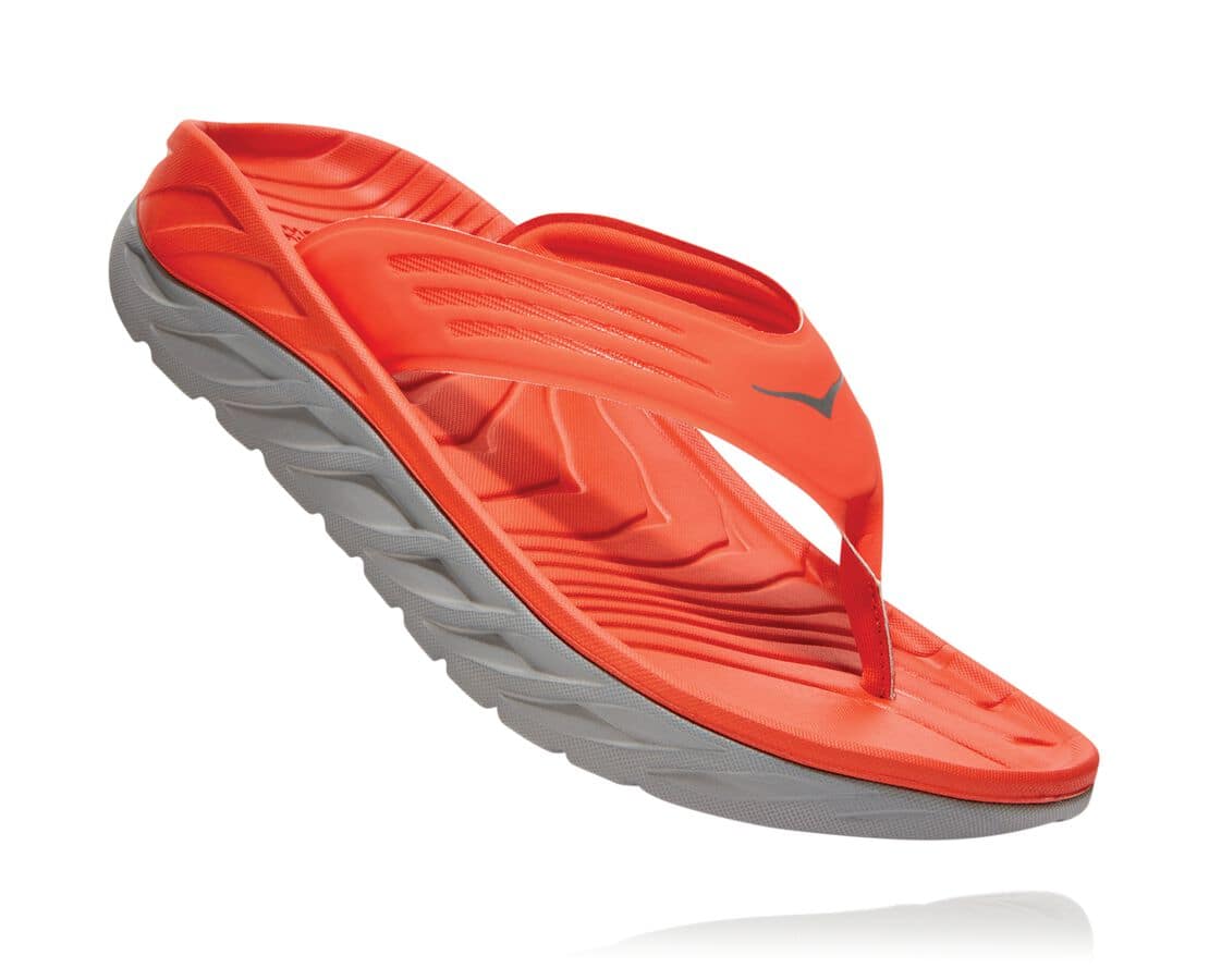 Hoka One One Ora Recovery Flip Herren Erholungssandalen Rot | (DE-4380VMPLE)